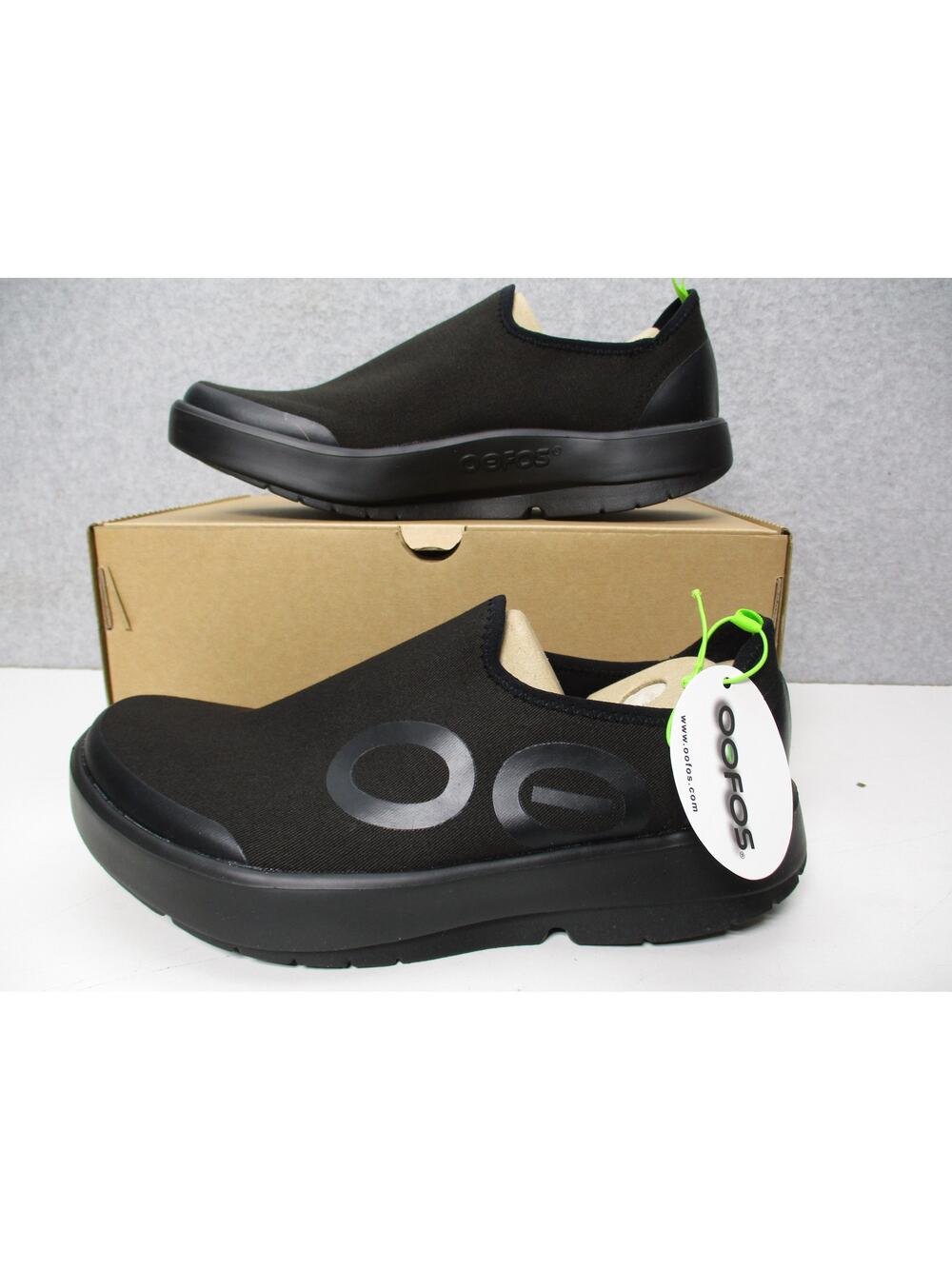 Oofos Oomg Eezee Slip On Canvas Black Shoes Mens Sz 9.5